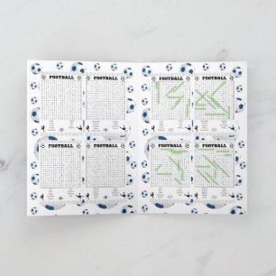 Suchkarte für Fußball Feiertagskarte