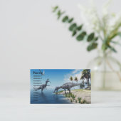 Suchomimus Dinosaurier Business Card Visitenkarte (Stehend Vorderseite)