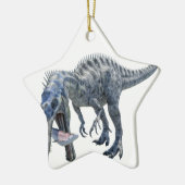 Suchomimus Dinosaurier, der einen Haifisch isst Keramik Ornament (Links)