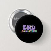 Sucht Groovy Happy Style Überdosis-Bewusstsein bee Button (Vorne & Hinten)