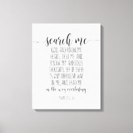 Sucht mich Gott und wisst mein Herz, Psalm 139:23- Leinwanddruck