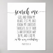 Sucht mich Gott und wisst mein Herz, Psalm 139:23- Poster (Vorne)