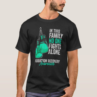 Sucht Recovery Awareness Month Gloves Teal Rib T-Shirt