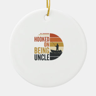 Süchtig aufs Onkel-Angeln Vintage-Grafik_1 Keramik Ornament