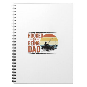 Süchtig Nach Dem Dad Vintage Fishing Shirt Design_ Notizblock