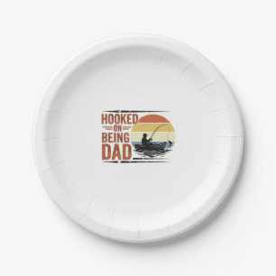 Süchtig Nach Dem Dad Vintage Fishing Shirt Design_ Pappteller