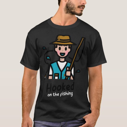 Süchtig nach dem Fischen T-Shirt (Vorderseite)