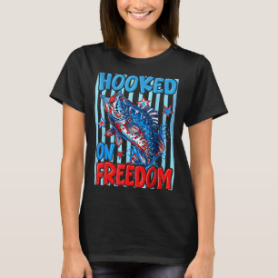 Süchtig nach Freiheit 4. Juli Angeln patriotischer T-Shirt