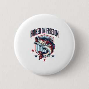 Süchtig Nach Freiheit Vintage-Bass-Angler-Shirt-De Button