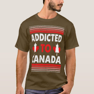 Süchtig nach Kanada Ahornblatt Rot Retro Vintage T-Shirt