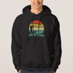 Süchtig nach Quack Retro Vintage Sonnenuntergang M Hoodie
