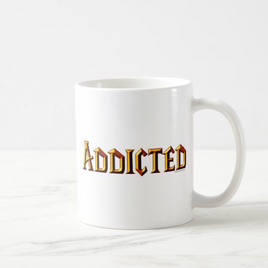 Süchtig (wow-Schriftart) Kaffeetasse (Rechts)