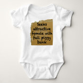 Suchvorgänge weiblich mit voller Piggy Bank Baby Strampler (Vorderseite)