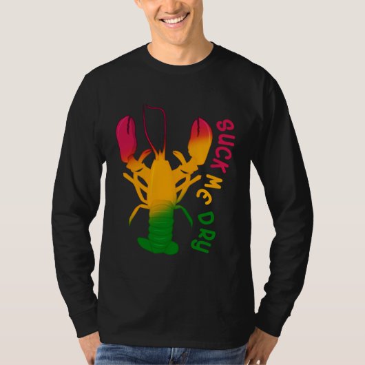 Suck Me Dry Crawfish Retro  Mens Mardi Gras T-Shirt (Vorderseite)