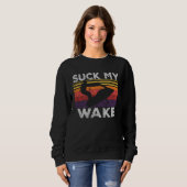 Suck My Wake Jet Ski Retro 70s 80S Jet Skiing Vin Sweatshirt (Vorne ganz)