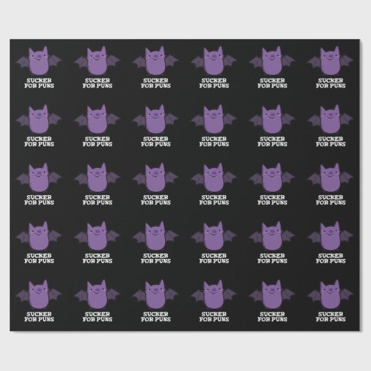 Sucker für Puns Funny Baby Bat Puff Dark BG Geschenkpapier (Flach)