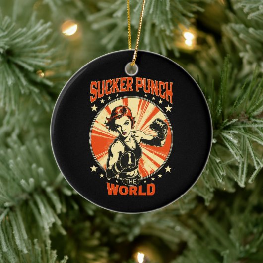 Sucker Punch der Welt Keramik Ornament (Baum)