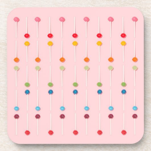 Suckers Lollypop Candy Rainbow Getränkeuntersetzer (Vorderseite)