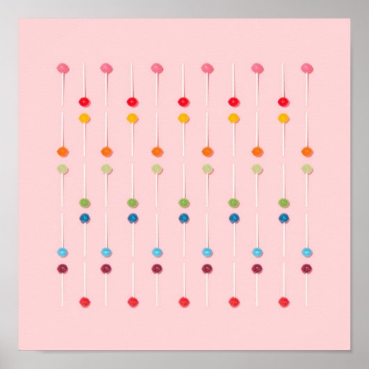 Suckers Lollypop Candy Rainbow Poster (Vorne)