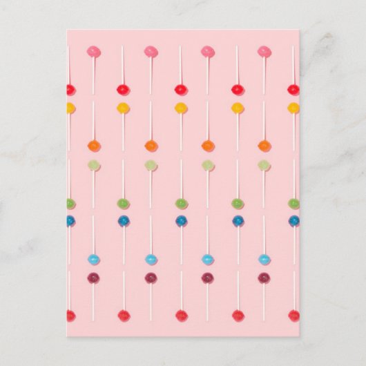Suckers Lollypop Candy Rainbow Postkarte (Vorderseite)