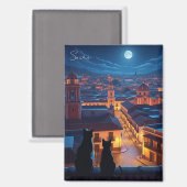 Sucre Bolivia Katzen Nacht Magnet (Vorderseite/Rückseite)