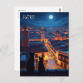 Sucre Bolivia Katzen Nacht Postkarte (Vorne/Hinten)
