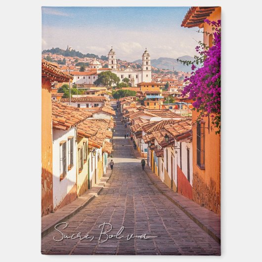 Sucre Bolivia Travel Watercolor Magnet (Vorderseite)