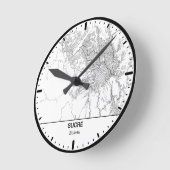 Sucre Clock City Line Art Runde Wanduhr (Winkel)