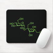 Sucrose Zucker Molekül Chemisches Diagramm Mousepad (Mit Mouse)