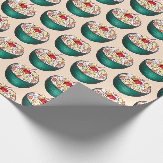 Süd Ambrosia Coconut Marshmallow Fruchtsalat Geschenkpapier (Ecke)