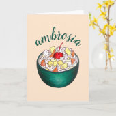 Süd Ambrosia Coconut Marshmallow Fruchtsalat Karte (Gelbe Blume)