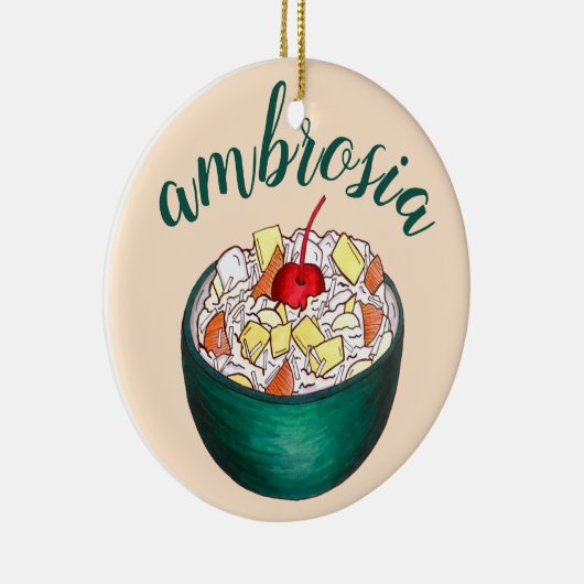 Süd Ambrosia Coconut Marshmallow Fruchtsalat Keramik Ornament (Rechts)