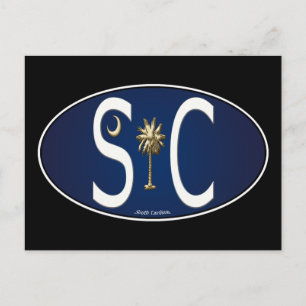 Süd-Carolina-Flagge Oval-Aufkleber Postkarte