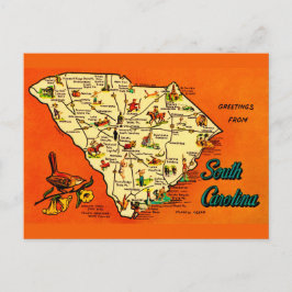 Süd-Carolina Retro-Orange-Postkarte Postkarte