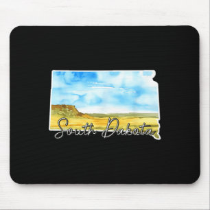 Süd-Dakota-Aquarell-Landschaftskunst für die Natur Mousepad