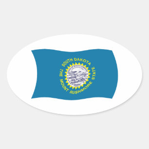 Süd-Dakota-Flaggen-Aufkleber Ovaler Aufkleber