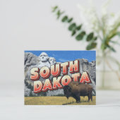 Süd-Dakota Mount Rushmore Bison Postkarte (Stehend Vorderseite)
