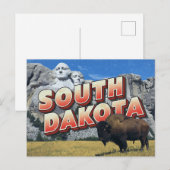Süd-Dakota Mount Rushmore Bison Postkarte (Vorne/Hinten)