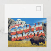 Süd-Dakota Mount Rushmore Bison Postkarte (Vorne/Hinten)