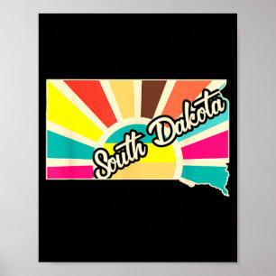 Süd-Dakota-Stolz Retro-Staatsdesign-Kartenkunst Poster