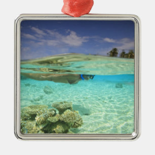 Süd-Huvadhoo-Atoll, Süd-Maldives, Indischer Ozean Silbernes Ornament