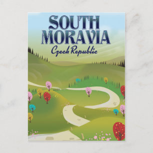 Süd-Mähren Tschechien Reiseplakat Postkarte