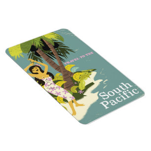 Süd-Pazifik Vintage-Reiseposter Magnet
