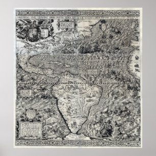 Süd- und Teil Nordamerikas - Panorama Poster