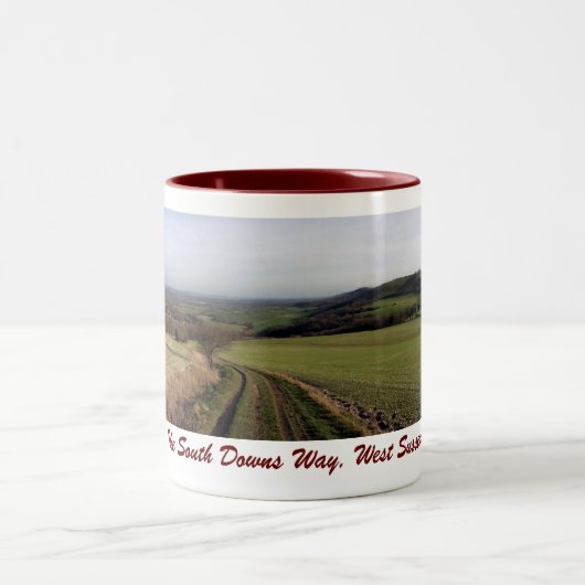 Südabstieg-Weisen-Tasse Zweifarbige Tasse (Mittel)