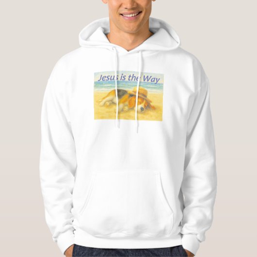 Sudadera Beach with a Hat - "Jesus is the Way" Hoodie (Vorderseite)