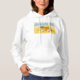 Sudadera Beach with a Hat - "Jesus is the Way" Hoodie
