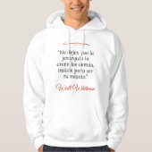 Sudadera blanca encapuchada unise, frases poéticas hoodie (Vorderseite)