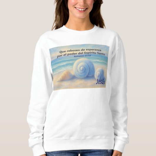 Sudadera caracolas de Mar con Versículo Romanos Sweatshirt (Vorderseite)