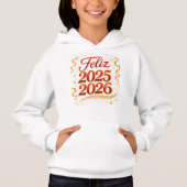 Sudadera con Capucha para Niña – Diseño “Feliz 202 Hoodie (Vorderseite)
